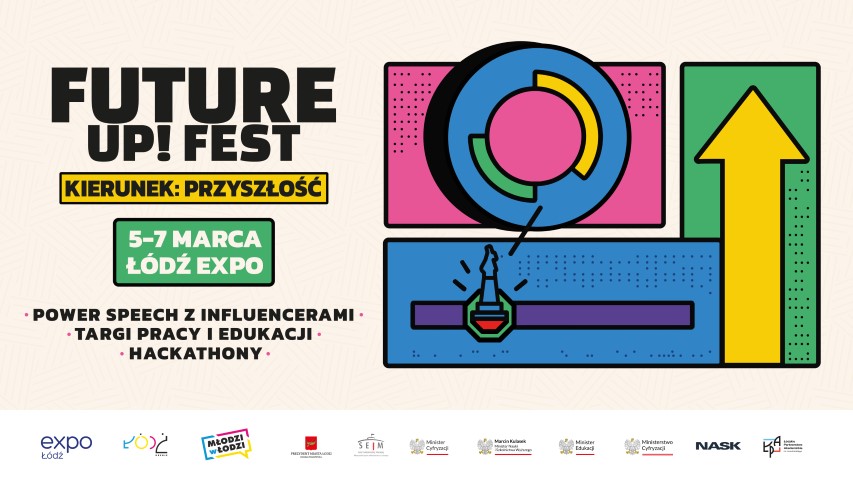 Plakat promujący wydarzenie Future Up! Fest