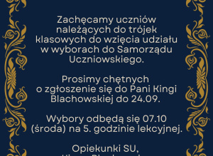 Wybory do Samorządu Uczniowskiego w roku szkolnym 2026/2027