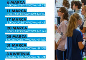 Plakat reklamujący Targi Edukacyjne z wypisanymi terminami targów.