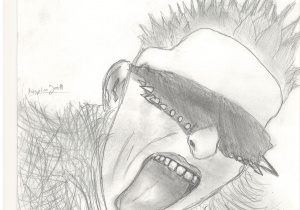 Portret mężczyzny wykonany ołówkiem.