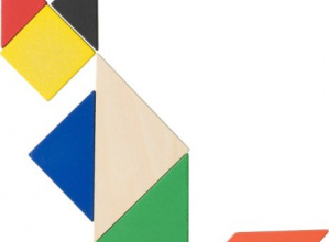 Kolorowy tangram kota.