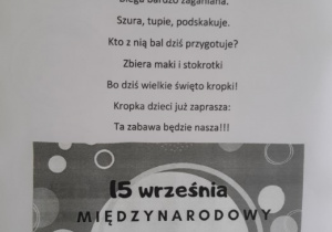 Plakat promujący obchody Dnia Kropki