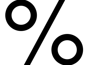 Czarny symbol procentu.