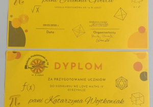 Podziękowanie dla nauczycieli przygotowujących uczniów do konkursu.