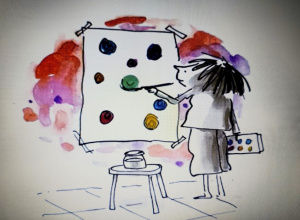 Kadr z filmu „Kropka” o dziewczynce Vashti.