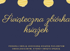 Plakat reklamujący akcję Świąteczna zbiórka książek