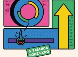 Kolorowy plakat reklamujący Future Up! Fest