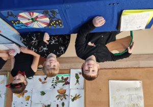 Chłopcy prezentują swoje wróżby.