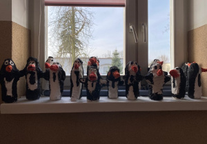 Prezentacja gotowych pingwinów.