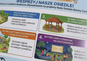 Kolorowy plakat promujący projekty BO.