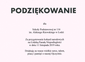 Podziękowania od Pani Prezydent Hanny Zdanowskiej