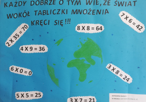 Plakat przygotowany w konkursie Tabliczka mnożenia