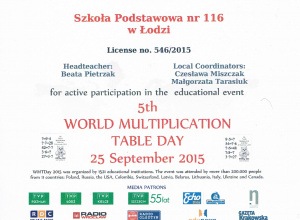 5 th World Multiplication Table Day