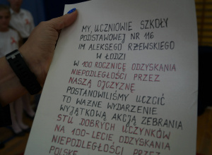 Fragment listu, który został umieszczony w szkolnej kapsule czasu