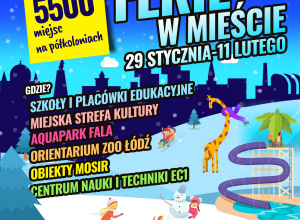 Plakat promujący wydarzenie Ferie w mieście