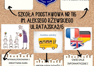 Plakat promujący Dni otwarte w Szkole Podstawowej nr 116